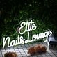 Elite Nails Lounge White Neon Sign
