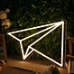 Paper Plane Yellow Neon Sign