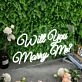 Will You Marry Me White Neon Sign