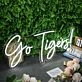 Go Tigers White Neon Sign