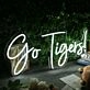 Go Tigers White Neon Sign