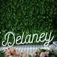Delaney White Neon Sign