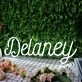 Delaney White Neon Sign