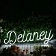 Delaney White Neon Sign