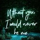Without You I Would Never Be Me Blue Neon Sign