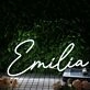 Emilia Name White Neon Sign