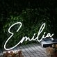Emilia Name White Neon Sign