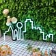 City Skyline Blue Neon Sign