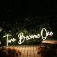 Two Become One Yellow Neon Sign