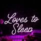Loves to Sleep Purple Neon Sign