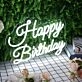 Happy Birthday White Neon Sign