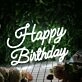 Happy Birthday White Neon Sign