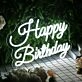 Happy Birthday White Neon Sign