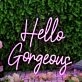 Hello Gorgeous Purple Neon Sign