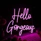 Hello Gorgeous Purple Neon Sign