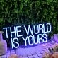 The World Is Yours Blue LED Neon Sign