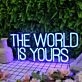 The World Is Yours Blue LED Neon Sign