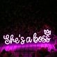 She's A Boss Purple Neon Sign