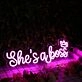 She's A Boss Purple Neon Sign