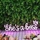 She's A Boss Purple Neon Sign