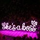 She's A Boss Purple Neon Sign