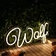 Wolf Yellow Neon Sign