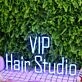 VIP Hair Studio Blue Neon Sign