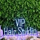 VIP Hair Studio Blue Neon Sign