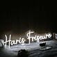 Haris Friseure White Neon Sign
