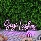 Gigi Lashes Purple Neon Sign