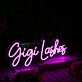 Gigi Lashes Purple Neon Sign