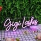 Gigi Lashes Purple Neon Sign