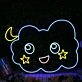 Adorable Cloud With Moon And Stars Neon Sign