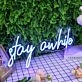 Stay A While Blue Neon Sign