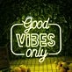 Good Vibes Only Yellow Neon Sign