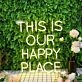 This Is Our Happy Place Yellow Neon Sign