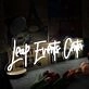Leap Event Center White Neon Sign