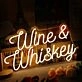 Wine And Whiskey Yellow Neon Sign