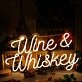 Wine And Whiskey Yellow Neon Sign