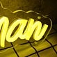 The Fatman Yellow Neon Sign