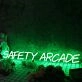 Safety Arcade Green Neon Sign