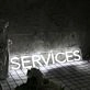 Services White Neon Sign