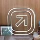 Arrow Button White Neon Sign