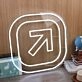 Arrow Button White Neon Sign