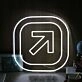 Arrow Button White Neon Sign