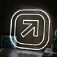 Arrow Button White Neon Sign