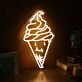 Smiling Ice Cream Yellow Neon Sign