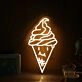 Smiling Ice Cream Yellow Neon Sign