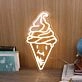 Smiling Ice Cream Yellow Neon Sign