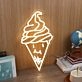 Smiling Ice Cream Yellow Neon Sign